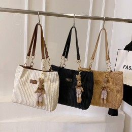 플리스 코듀로이 토끼 숄더백 ELG-223