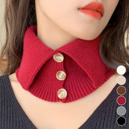 도톰 니트 단추 터틀넥 워머 ELS-110