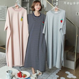 루즈핏 단가라 홈웨어 롱 원피스 ELC-9044