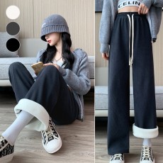 여성 기모 와이드 골지 팬츠 ELC-9051