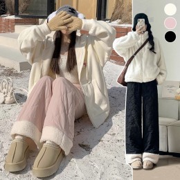 여성 기모 퍼 와이드 밴딩팬츠 ELC-9061