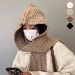 후드형 니트 머플러 케이프 ELS-139