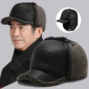 인조퍼 귀달이형 신사 방한모자 ELM-279