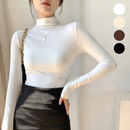 여성 반폴라 슬림핏 긴팔티셔츠 ELC-9063