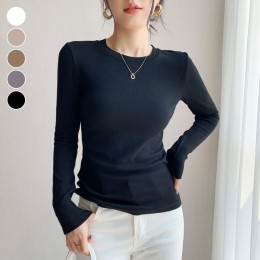 여성 간절기 보온 라운드 티셔츠 ELC-9066