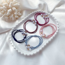 진주구슬 고탄력 트리플 헤어끈 5개세트 ELH-115