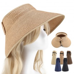 밀짚리본 돌돌이 빅챙 썬캡 ELM-288