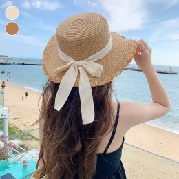 끝단테슬 비치 리본 밀짚모자 ELM-293