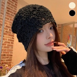 플라워 짜임 뜨개 비니 ELM-300