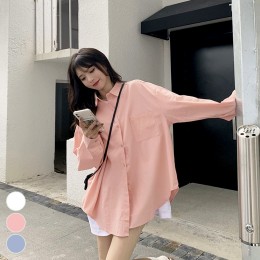 여성 베이직 루즈핏 심플 셔츠 ELC-9077