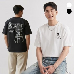 툰그래픽 반팔 기본 면 티셔츠 ELC-9080