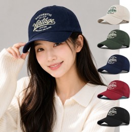 빈티지 레터링 자수 캐주얼 볼캡 ELM-308
