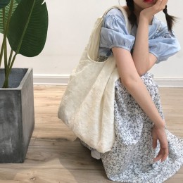 꽃자수 망사 패브릭 숄더백 ELG-150