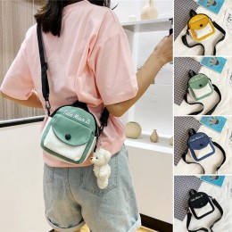 배색 캔버스 미니 크로스백 ELG-123