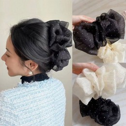 주름 큐빅 빅사이즈 집게핀 ELH-039