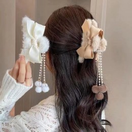 폼폼방울 리본 퍼 집게핀 ELH-056