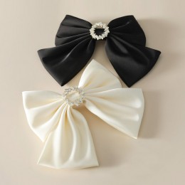 원형큐빅 새틴리본 자동핀 ELH-091