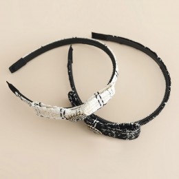 트위드리본 빈티지 큐빅 머리띠 ELH-099