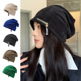 코듀로이 지퍼 포인트 패션비니 ELM-065