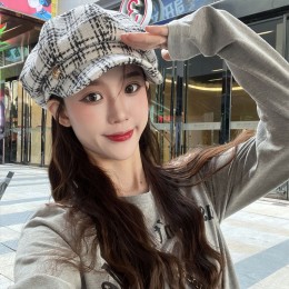 하트포인트 체크 뉴스보이캡 ELM-130