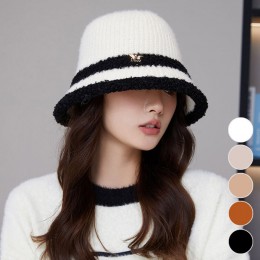 겨울 두줄 니트 버킷햇 ELM-144