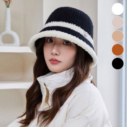 겨울 두줄 니트 버킷햇 ELM-144