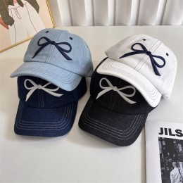 데님 스티치 3D리본 볼캡 ELM-195