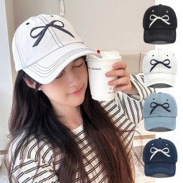 데님 스티치 3D리본 볼캡 ELM-195