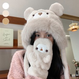 곰돌이 털모자 장갑세트 ELM-222