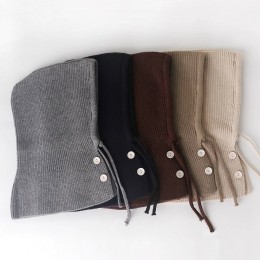 니트 페이크 후드 단추 넥워머 ELS-057