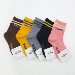 아동양말 라인골지 5켤레묶음 ELY-3025