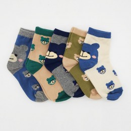 아동양말 곰돌이 5켤레묶음 ELY-3041