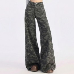 카모 와이드 밀리터리 팬츠 봄 가을 와이드팬츠