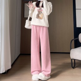 이삭 패턴 와이드 팬츠 기모 겨울 스노우 팬츠