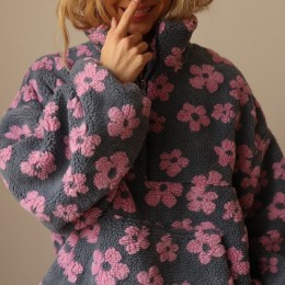 몽글 꽃송이 플리스 반집업