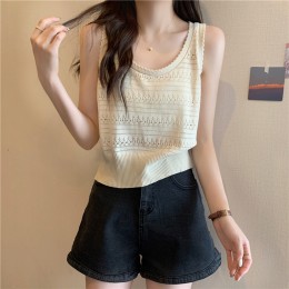 물결 펀칭 민소매 슬리브리스 이너