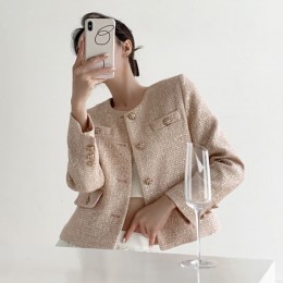 노카라 핑크 트위드 자켓 하객룩 봄 가을