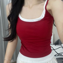 캡내장 레이어드 셔링 브라탑 브라캡 끈나시