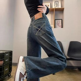 스티치 스트레이트 청바지 빅사이즈 데님 겨울