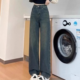 스티치 스트레이트 청바지 빅사이즈 데님 겨울
