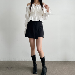 오프숄더블라우스 퍼프 프릴블라우스 FR-1618109
