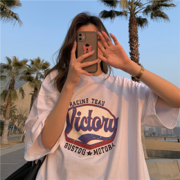 아메리칸 프린팅 라운드 루즈 반팔 티셔츠 FR-161825