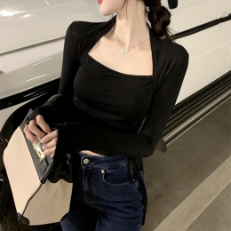 Y2K 크롭탑 스퀘어넥 슬림 티셔츠 FR-161837