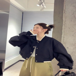 항공점퍼 코디룩 배색 블루종 FR-161844