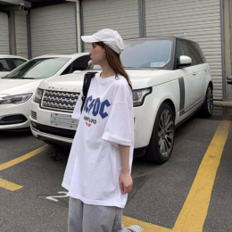 하라주쿠 스타일 오버핏 박스 프린팅 반팔티 FR-161847