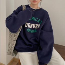 캐쥬얼 레터링 오버핏 베이직 프린팅 긴팔티셔츠 FR-161848