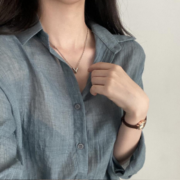 여리여리 린넨 심플 루즈핏 셔츠 FR-161858