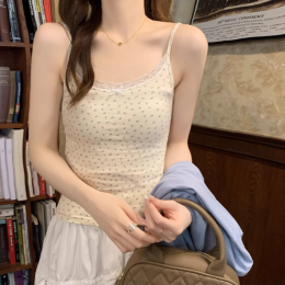 꽃무늬 슬림핏 캡내장 이너 나시티 FR-161862