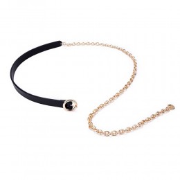 가는 벨트 여성 메탈 블랙 허리 체인 정장 코디