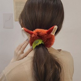 귀여운 여우 토끼 퍼 헤어밴드 곱창 머리끈 헤어슈슈